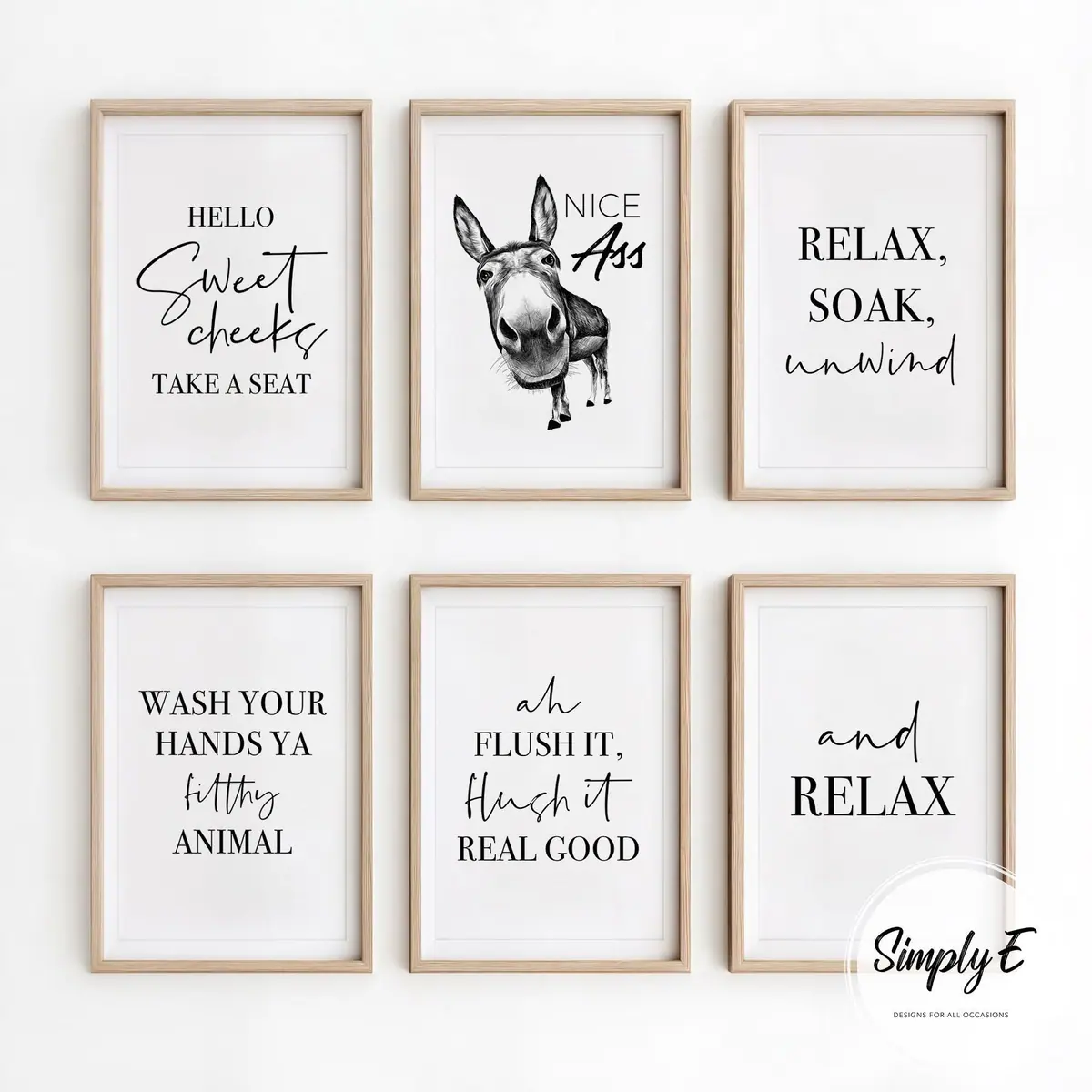Bathroom Prints: Mix & Match Set print by Simply E: Choose any 1, 2 or 3 bathroom designs