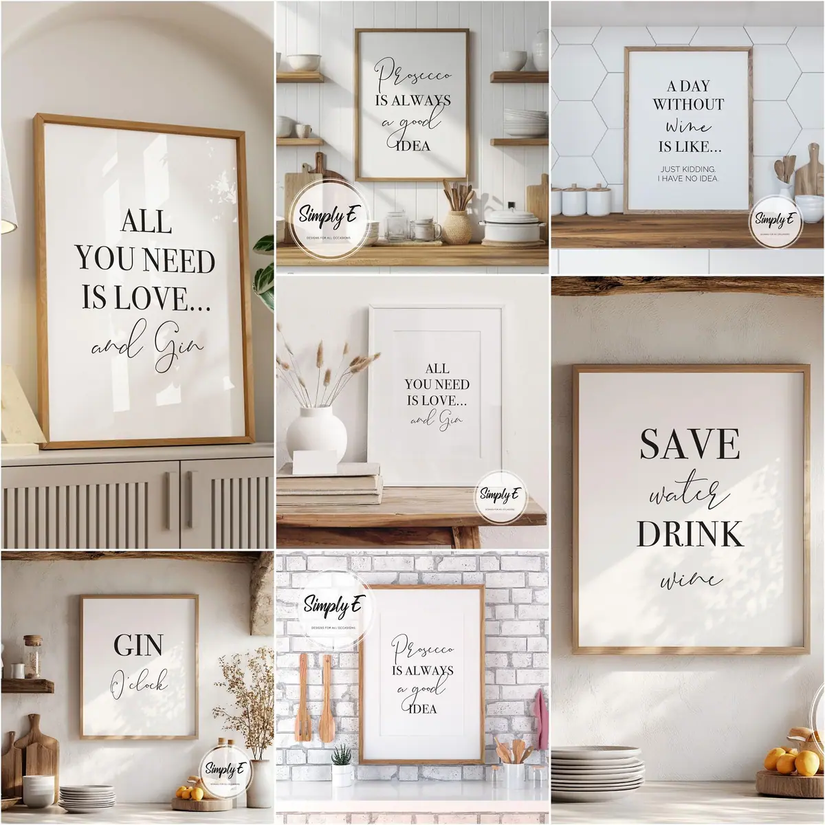 Home Bar Prints: Mix & Match Set print by Simply E: Choose any 1, 2 or 3 home bar designs