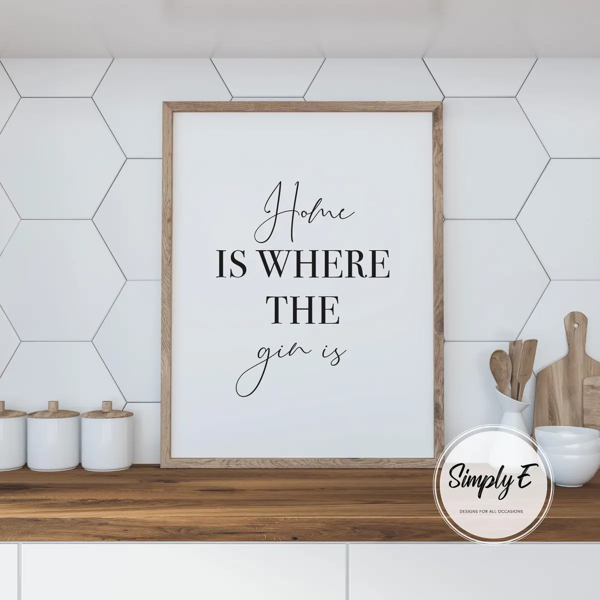 Home Is Where the Gin Is print by Simply E: Home is where the gin is
