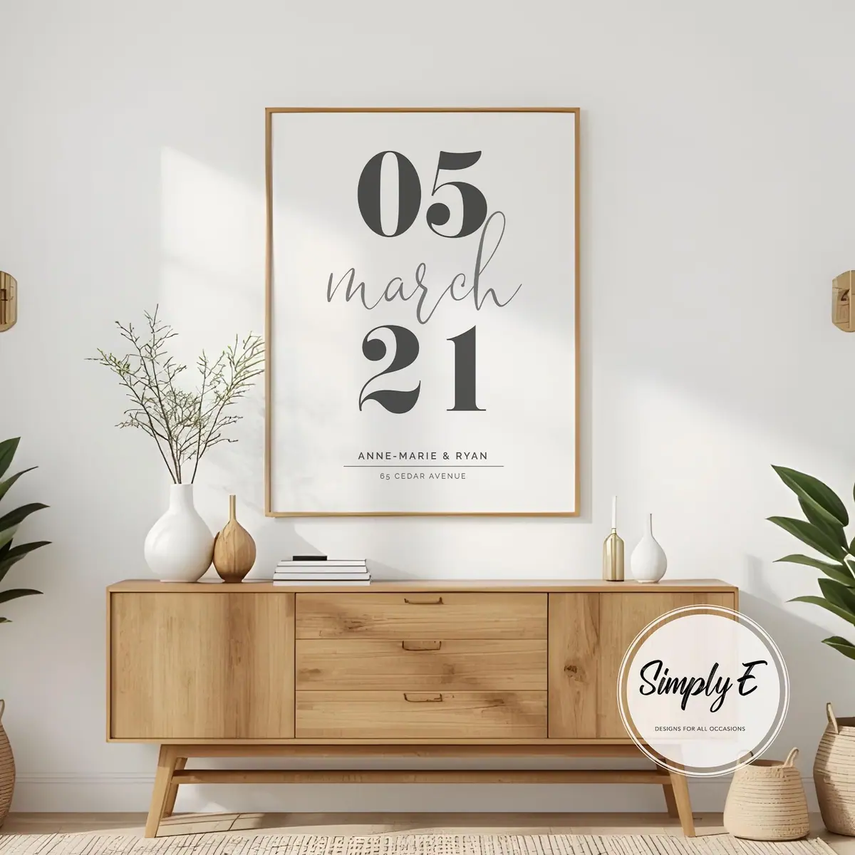 New Home Date Print print by Simply E: The move-in date set large, with your names and street address