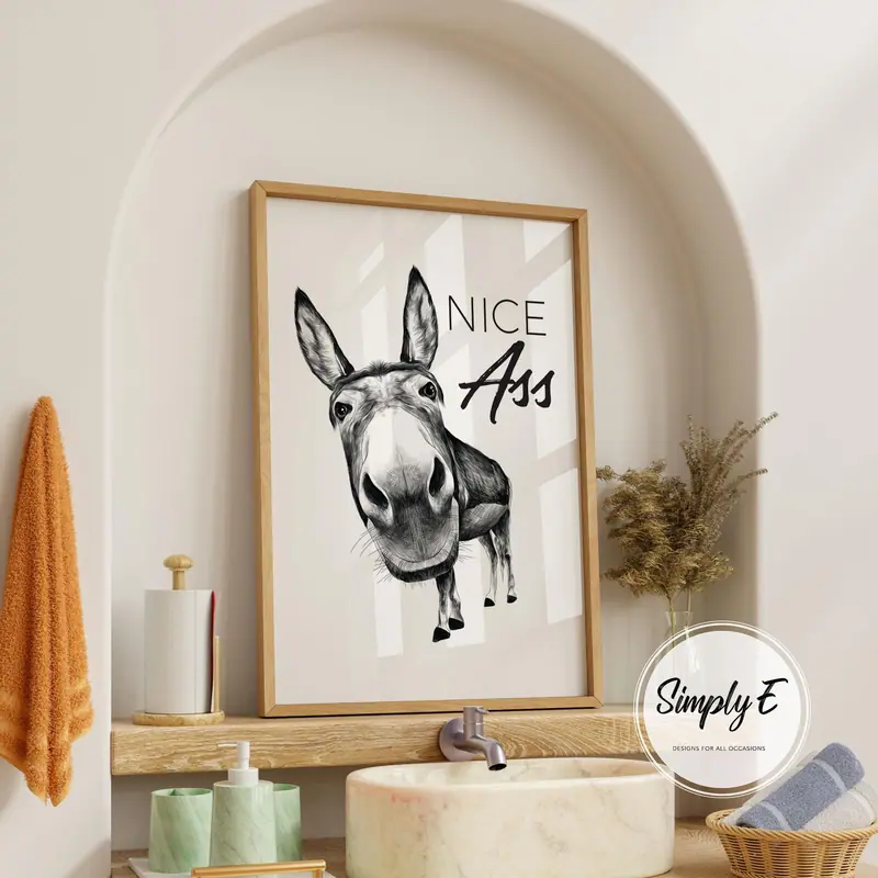 Nice Ass print by Simply E: Nice Ass (with a hand-drawn donkey)
