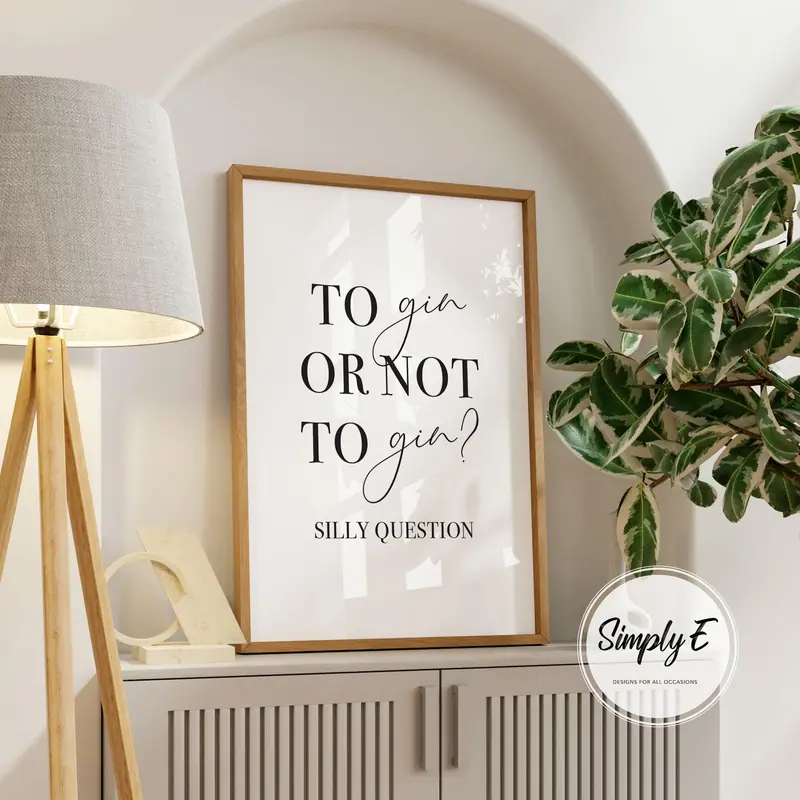 To Gin or Not to Gin? print by Simply E: To gin or not to gin? Silly question.